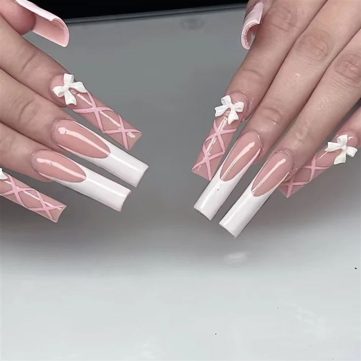 Butterfly Long Coffin Nails